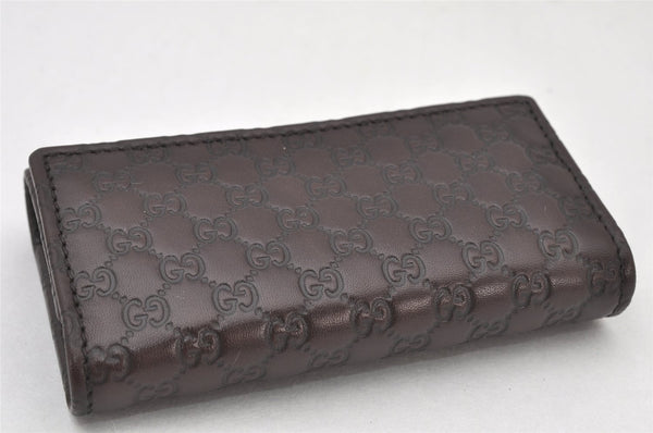 Authentic GUCCI Micro Guccissima Leather 6 Hooks Key Case 278633 Brown 4094K