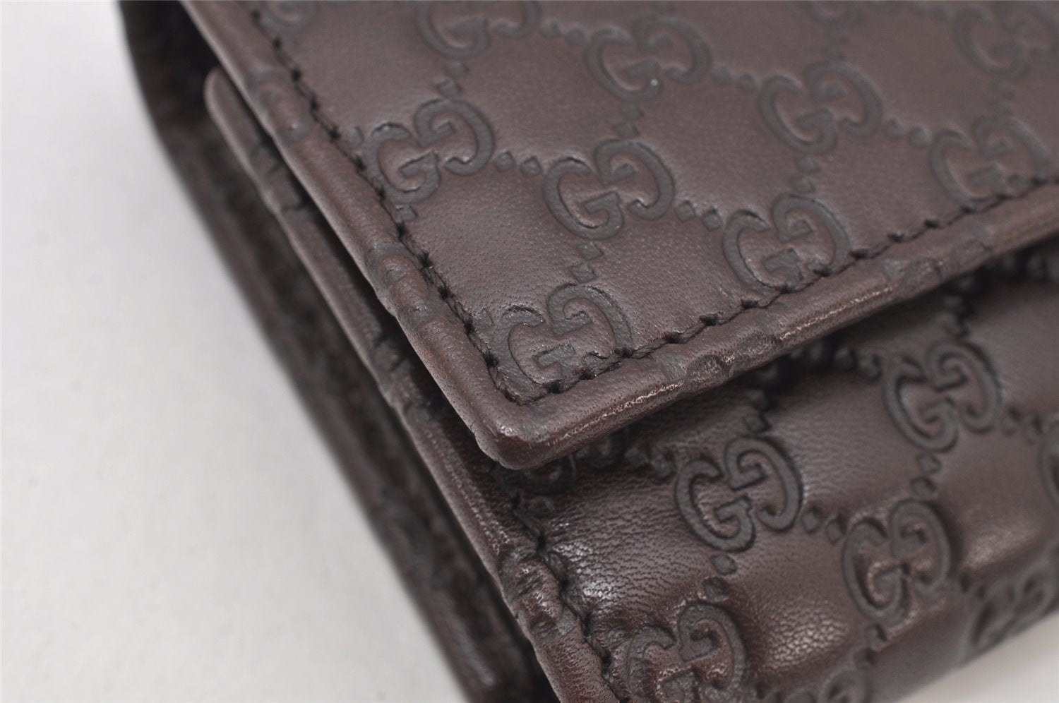 Authentic GUCCI Micro Guccissima Leather 6 Hooks Key Case 278633 Brown 4094K