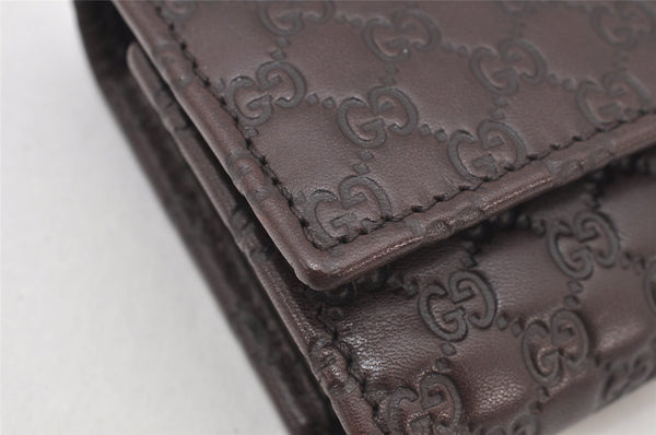 Authentic GUCCI Micro Guccissima Leather 6 Hooks Key Case 278633 Brown 4094K