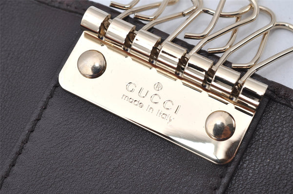 Authentic GUCCI Micro Guccissima Leather 6 Hooks Key Case 278633 Brown 4094K