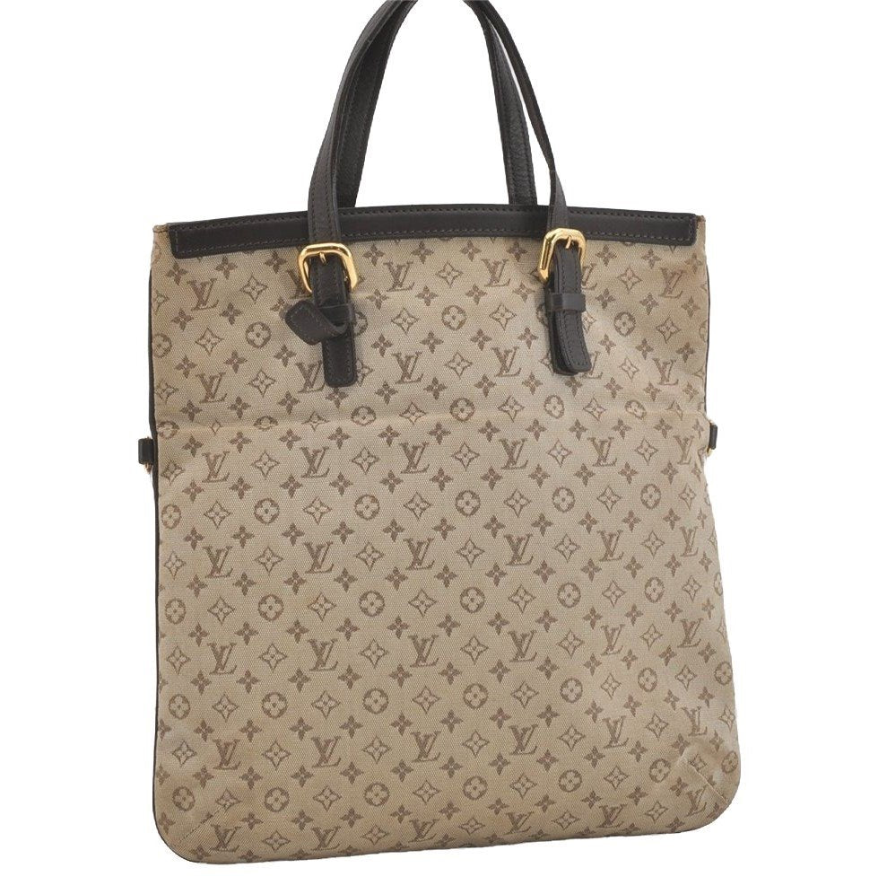 Authentic Louis Vuitton Monogram Mini Francoise 2Way Tote Bag Khaki Beige 4095J