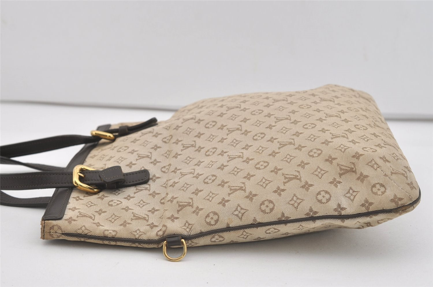 Authentic Louis Vuitton Monogram Mini Francoise 2Way Tote Bag Khaki Beige 4095J