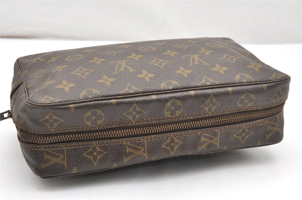 Auth Louis Vuitton Monogram Trousse Toilette 28 Clutch Hand Bag Old Model 4095K