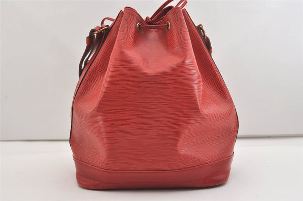Authentic Louis Vuitton Epi Noe Shoulder Drawstring Bag Red M44007 LV 4097J