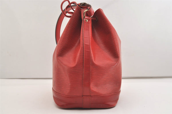 Authentic Louis Vuitton Epi Noe Shoulder Drawstring Bag Red M44007 LV 4097J