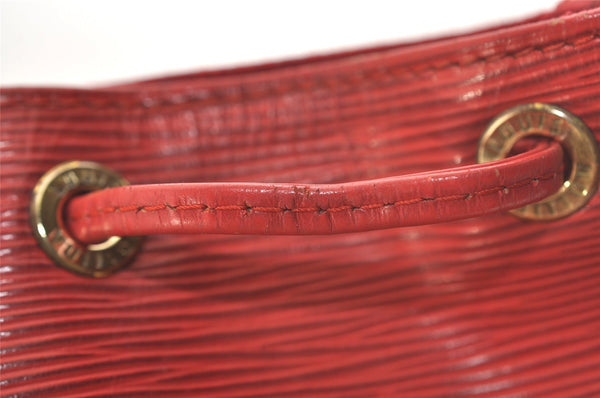 Authentic Louis Vuitton Epi Noe Shoulder Drawstring Bag Red M44007 LV 4097J