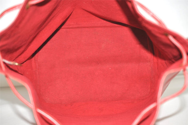 Authentic Louis Vuitton Epi Noe Shoulder Drawstring Bag Red M44007 LV 4097J
