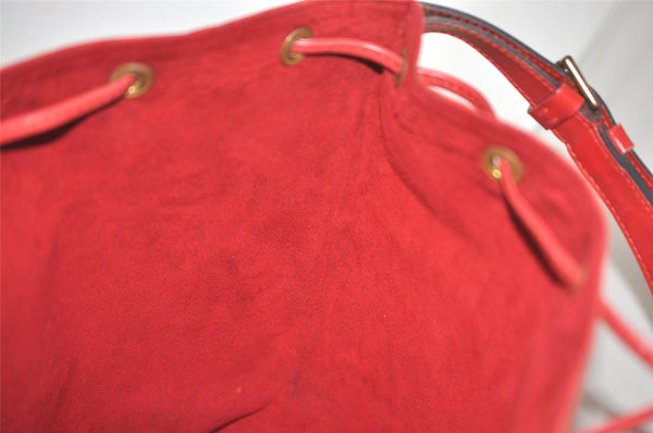 Authentic Louis Vuitton Epi Noe Shoulder Drawstring Bag Red M44007 LV 4097J