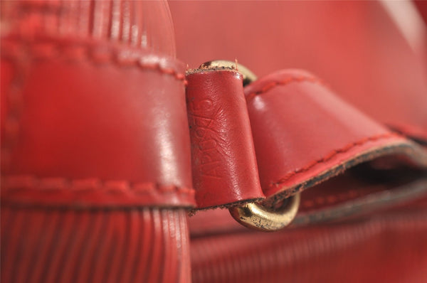 Authentic Louis Vuitton Epi Noe Shoulder Drawstring Bag Red M44007 LV 4097J