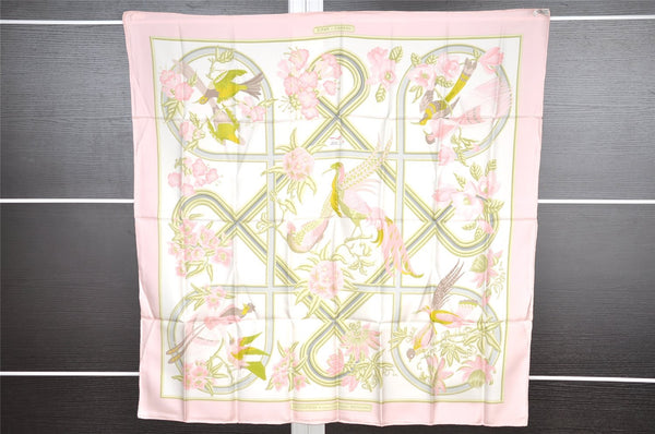 Authentic HERMES Carre 90 Scarf "Caraibes" Silk Pink 4098I