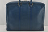 Authentic Louis Vuitton Epi Porte Documents Voyage Briefcase M41144 Blue 4098J