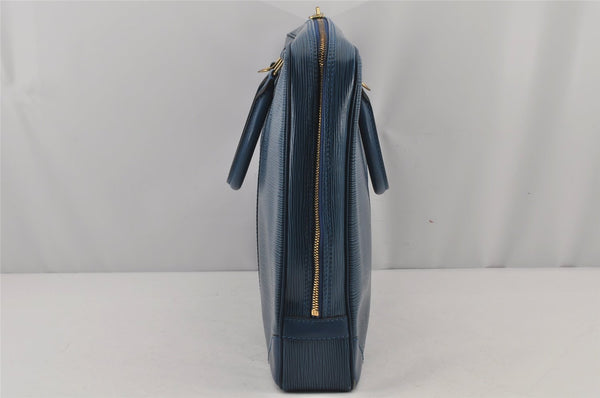 Authentic Louis Vuitton Epi Porte Documents Voyage Briefcase M41144 Blue 4098J