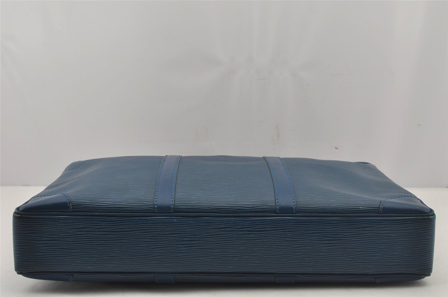 Authentic Louis Vuitton Epi Porte Documents Voyage Briefcase M41144 Blue 4098J