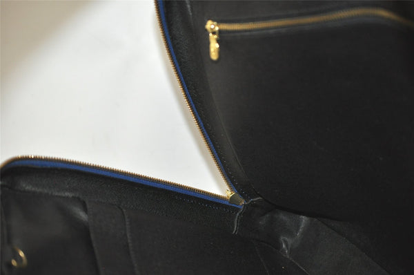 Authentic Louis Vuitton Epi Porte Documents Voyage Briefcase M41144 Blue 4098J