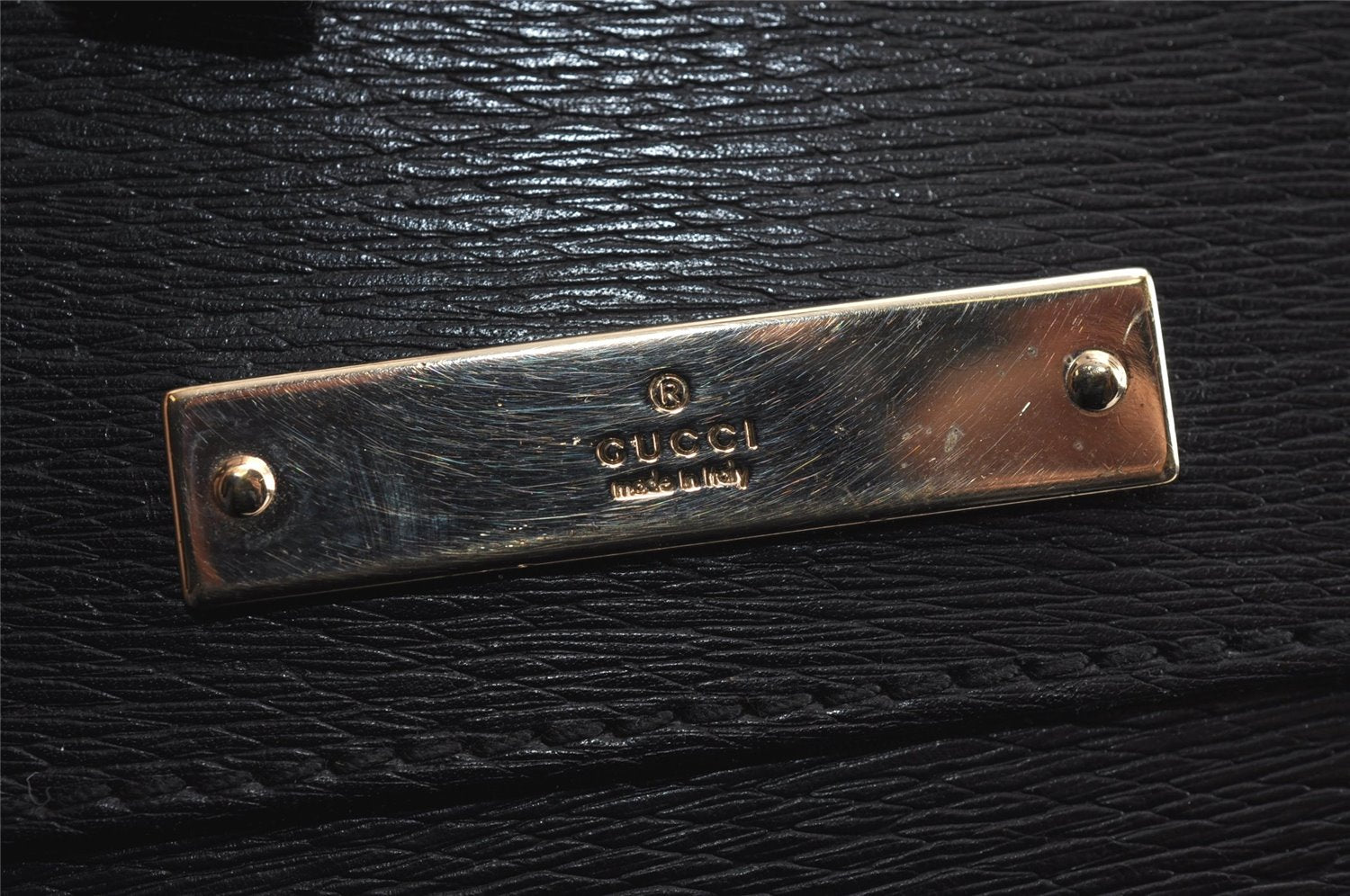 Authentic GUCCI Vintage Shoulder Tote Bag Leather 0021122 Black 4099J