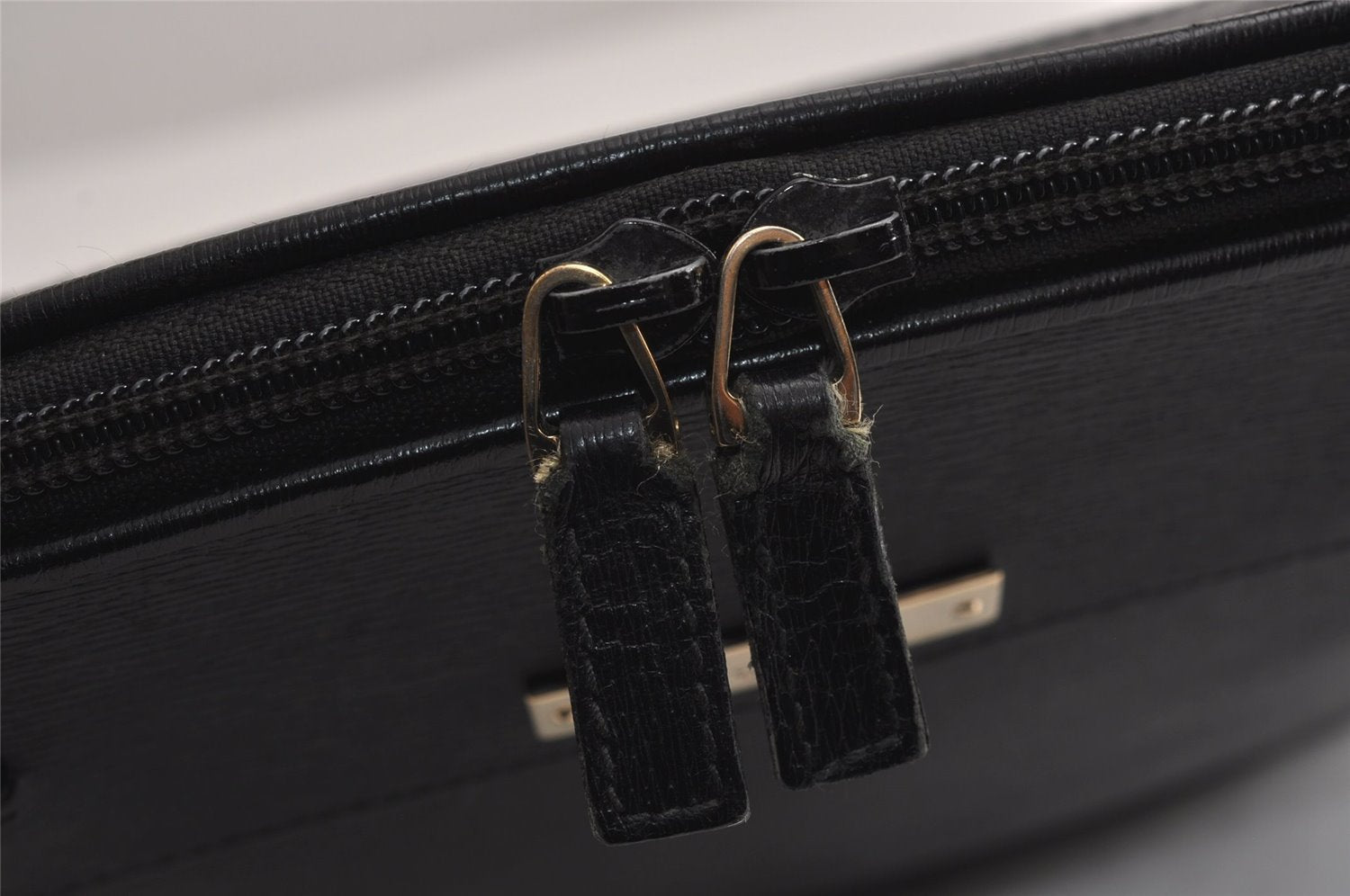 Authentic GUCCI Vintage Shoulder Tote Bag Leather 0021122 Black 4099J