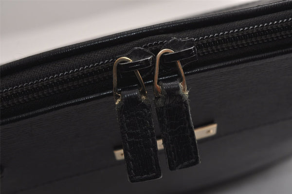 Authentic GUCCI Vintage Shoulder Tote Bag Leather 0021122 Black 4099J