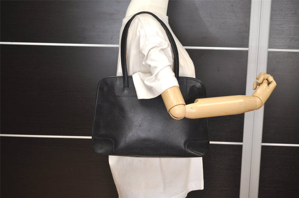 Authentic GUCCI Vintage Shoulder Tote Bag Leather 0021122 Black 4099J