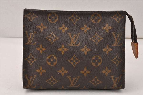 Auth Louis Vuitton Monogram Poche Toilette 19 M47544 Cosmetics Pouch Junk 4099K