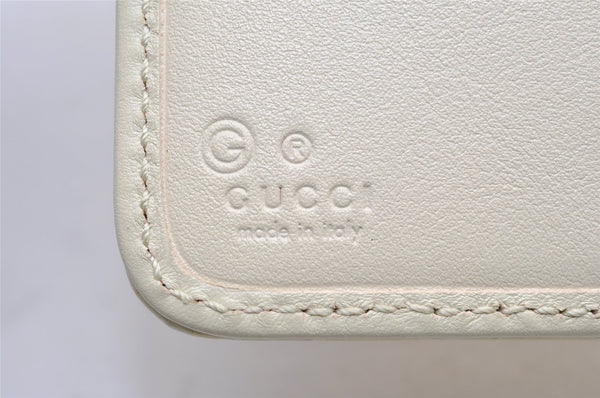 Authentic GUCCI Micro GG Guccissima Bifold Wallet Leather 449395 White 4100I