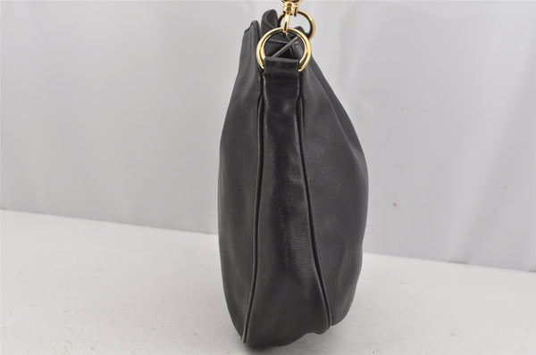 Authentic GUCCI Bamboo 2Way Hand Shoulder Bag Leather 0011638 Black Junk 4100J