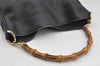 Authentic GUCCI Bamboo 2Way Hand Shoulder Bag Leather 0011638 Black Junk 4100J