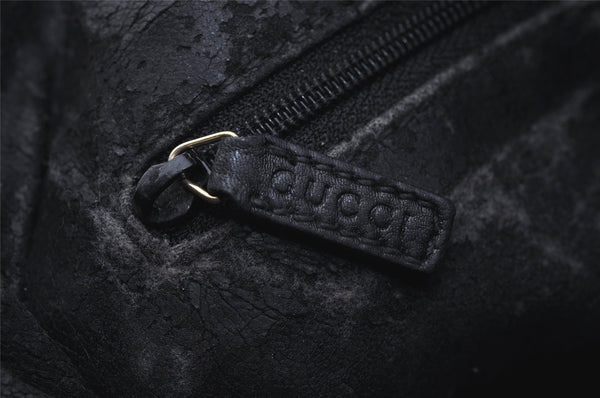 Authentic GUCCI Bamboo 2Way Hand Shoulder Bag Leather 0011638 Black Junk 4100J