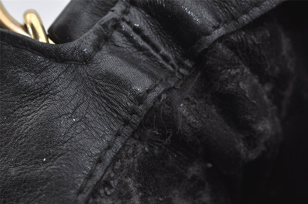 Authentic GUCCI Bamboo 2Way Hand Shoulder Bag Leather 0011638 Black Junk 4100J