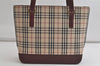 Authentic BURBERRY Nova Check Shoulder Tote Bag Purse Canvas Leather Beige 4101K