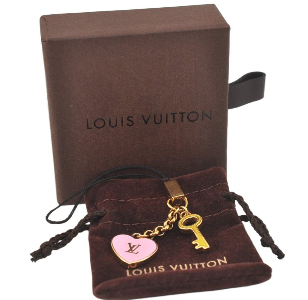 Auth Louis Vuitton Accessoires Telephone Pretty Charm Strap M66125 LV Box 4103L