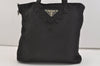 Authentic PRADA Vintage Nylon Tessuto Leather Shoulder Tote Bag Black 4104J