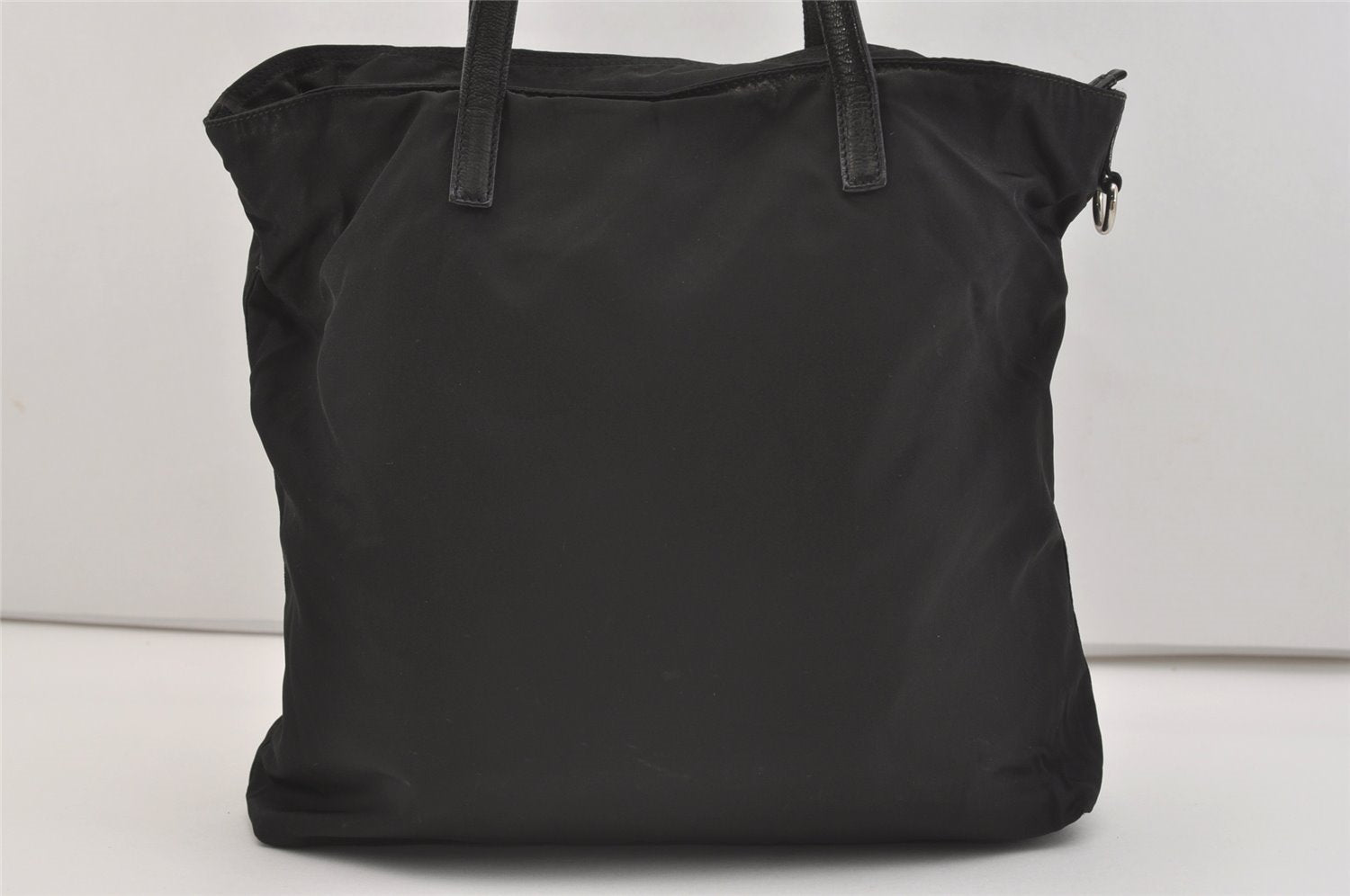 Authentic PRADA Vintage Nylon Tessuto Leather Shoulder Tote Bag Black 4104J