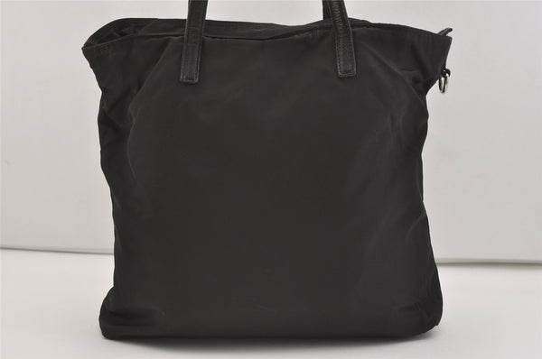 Authentic PRADA Vintage Nylon Tessuto Leather Shoulder Tote Bag Black 4104J