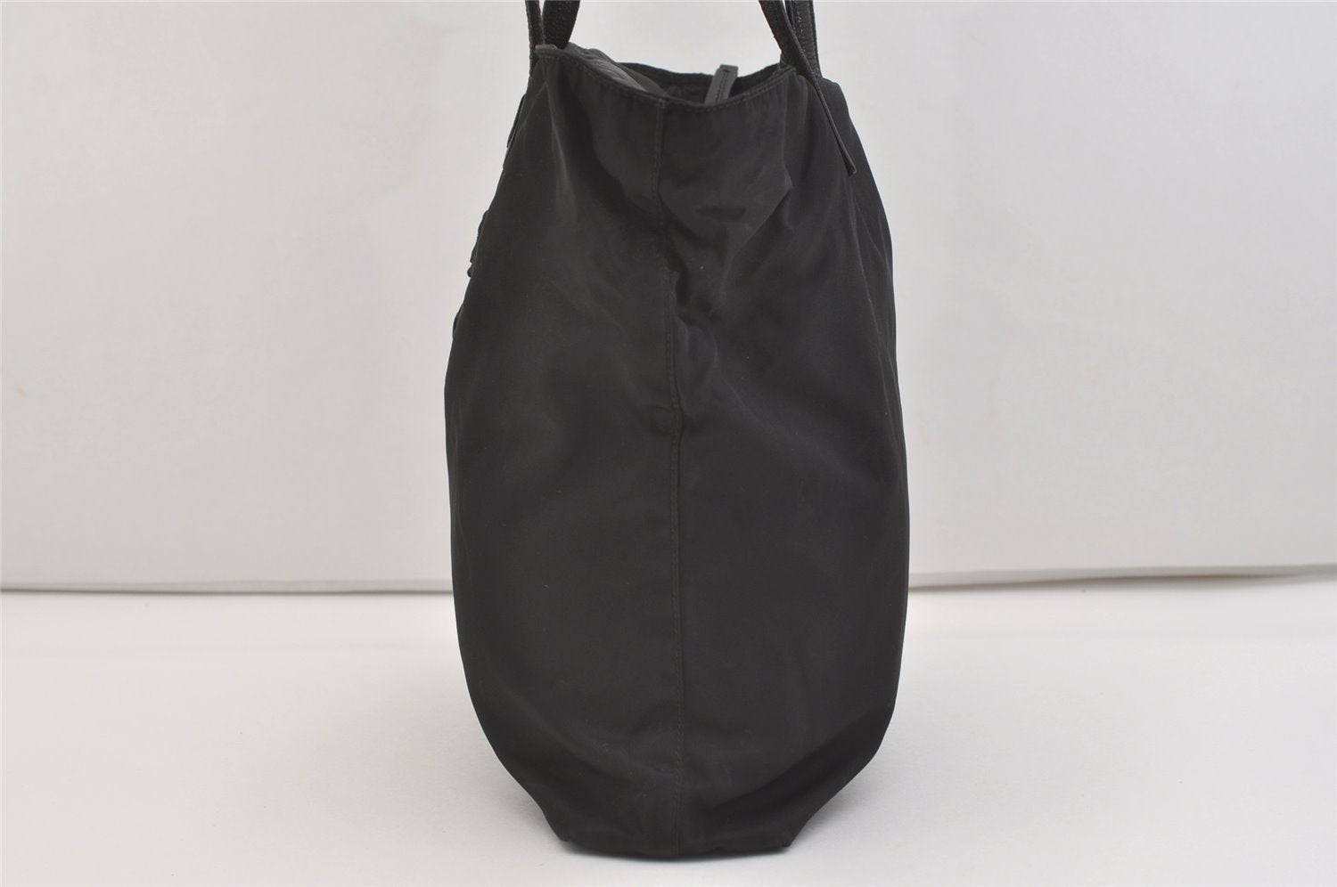 Authentic PRADA Vintage Nylon Tessuto Leather Shoulder Tote Bag Black 4104J
