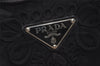 Authentic PRADA Vintage Nylon Tessuto Leather Shoulder Tote Bag Black 4104J