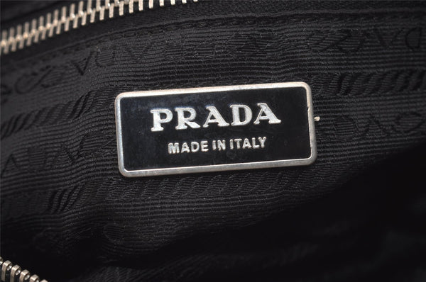 Authentic PRADA Vintage Nylon Tessuto Leather Shoulder Tote Bag Black 4104J