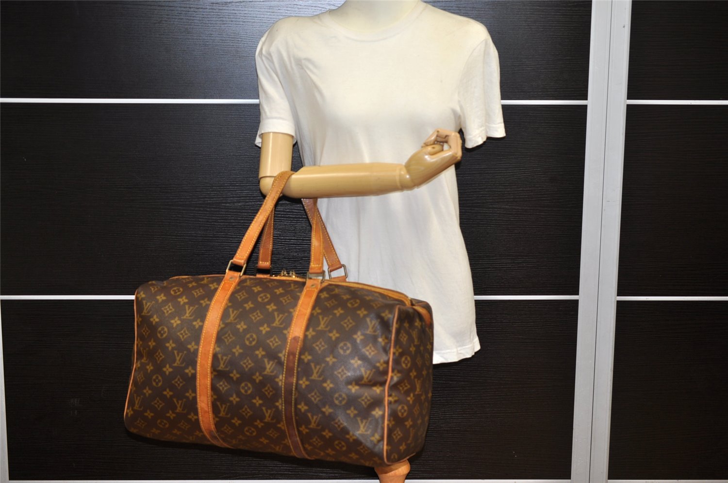 Authentic Louis Vuitton Monogram Sac Souple 45 Hand Boston Bag M41624 LV 4104K