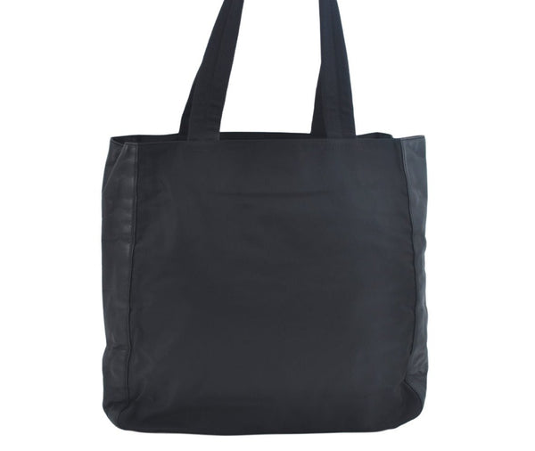 Authentic PRADA Vintage Nylon Tessuto Leather Shoulder Hand Bag Black 4105J