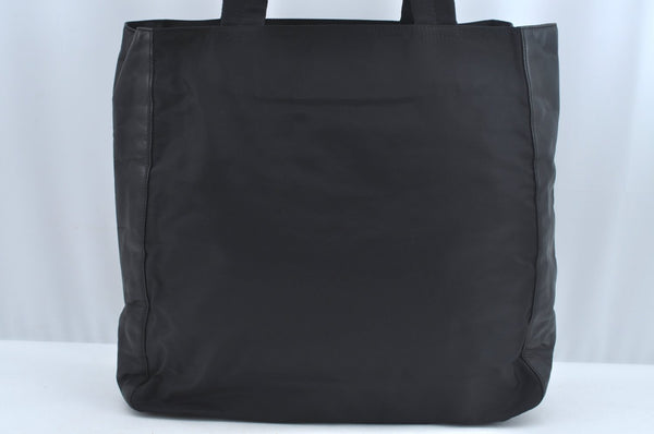 Authentic PRADA Vintage Nylon Tessuto Leather Shoulder Hand Bag Black 4105J