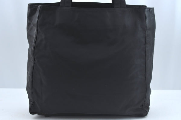 Authentic PRADA Vintage Nylon Tessuto Leather Shoulder Hand Bag Black 4105J