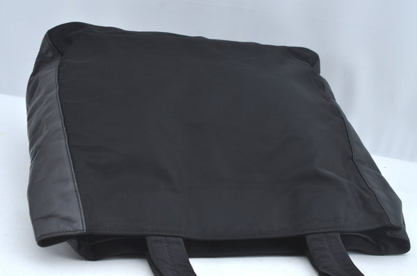 Authentic PRADA Vintage Nylon Tessuto Leather Shoulder Hand Bag Black 4105J