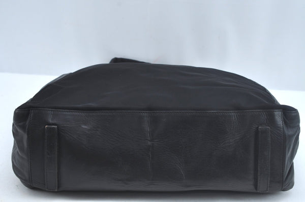 Authentic PRADA Vintage Nylon Tessuto Leather Shoulder Hand Bag Black 4105J