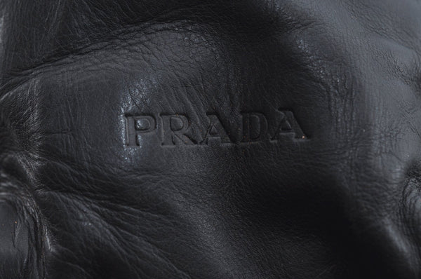 Authentic PRADA Vintage Nylon Tessuto Leather Shoulder Hand Bag Black 4105J