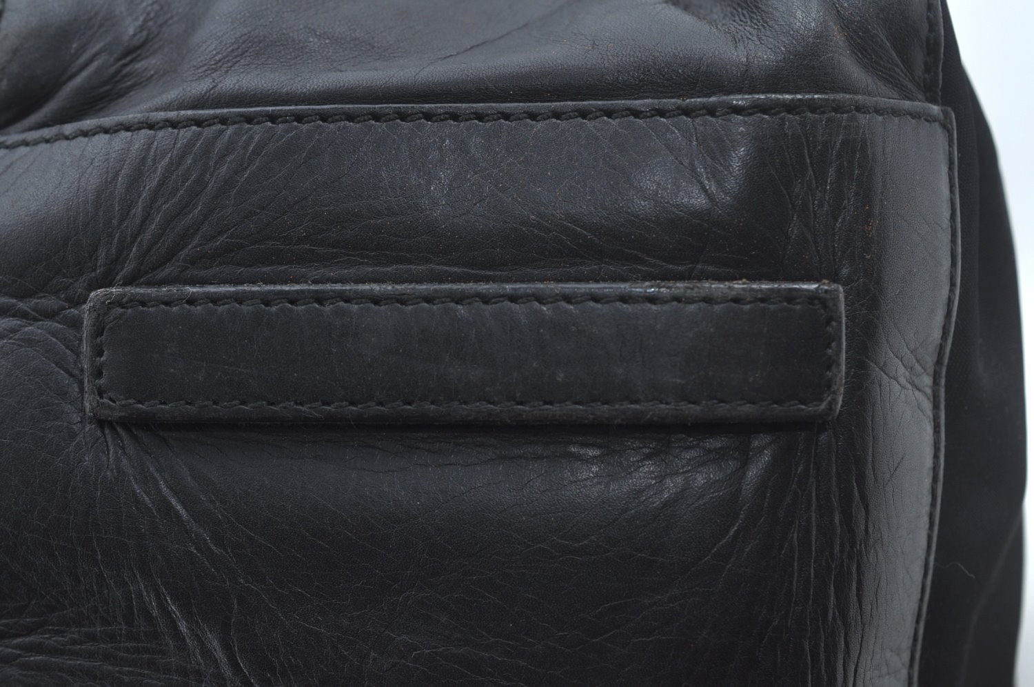 Authentic PRADA Vintage Nylon Tessuto Leather Shoulder Hand Bag Black 4105J
