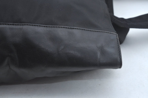 Authentic PRADA Vintage Nylon Tessuto Leather Shoulder Hand Bag Black 4105J
