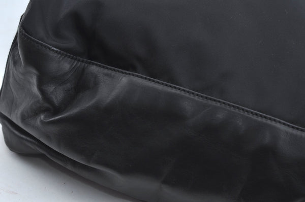 Authentic PRADA Vintage Nylon Tessuto Leather Shoulder Hand Bag Black 4105J
