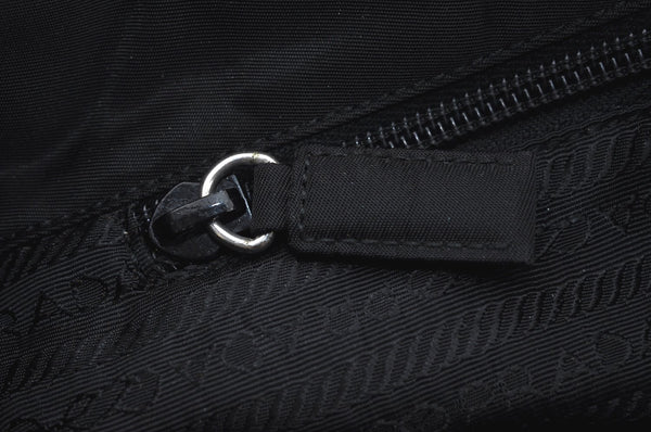 Authentic PRADA Vintage Nylon Tessuto Leather Shoulder Hand Bag Black 4105J