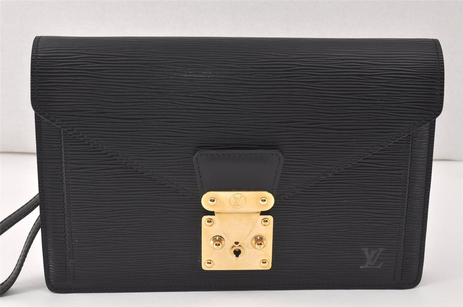 Authentic Louis Vuitton Epi Sellier Dragonne Clutch Bag Black M52612 LV 4105K