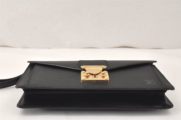 Authentic Louis Vuitton Epi Sellier Dragonne Clutch Bag Black M52612 LV 4105K
