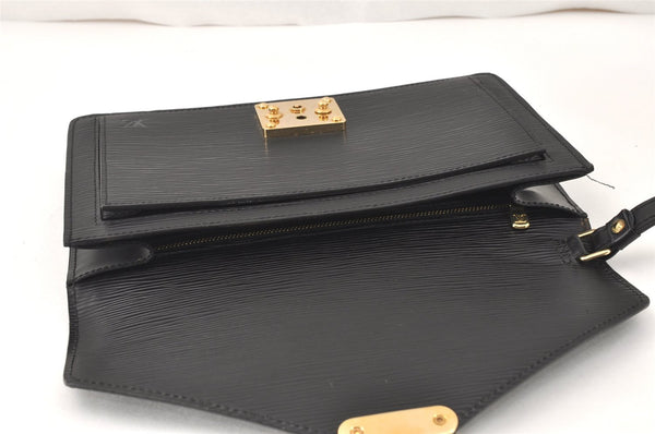 Authentic Louis Vuitton Epi Sellier Dragonne Clutch Bag Black M52612 LV 4105K